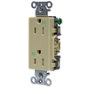Hubbell Wiring Device-Kellems Commercial Specification Grade Style Line Decorator Duplex Receptacles DR15IWRTR